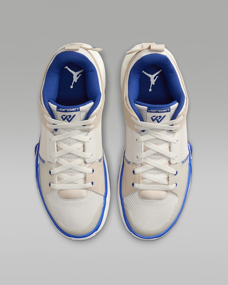 Blue and white basketball shoes nike top